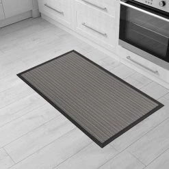 Stripe Textline Gray 18 in. x 30 in. Anti-Fatigue Standing Mat by World Rug Gallery -Shaw stor online gray world rug gallery kitchen mats 1049gray18x30 31 1000