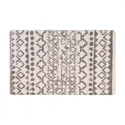 Gray Distressed Bohemian 18 in. x 30 in. Anti Fatigue Standing Mat by World Rug Gallery