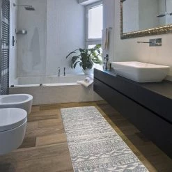 Gray Distressed Boho 18 in. x 47 in. Anti Fatigue Standing Mat by World Rug Gallery -Shaw stor online gray world rug gallery kitchen mats 789gray18x47 4f 1000