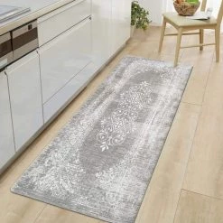 Gray Distressed Traditional Vintage Design 18 in. x 47 in. Anti Fatigue Standing Mat by World Rug Gallery -Shaw stor online gray world rug gallery kitchen mats 811gray18x47 31 1000
