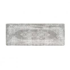 Gray Distressed Traditional Vintage Design 18 in. x 47 in. Anti Fatigue Standing Mat by World Rug Gallery