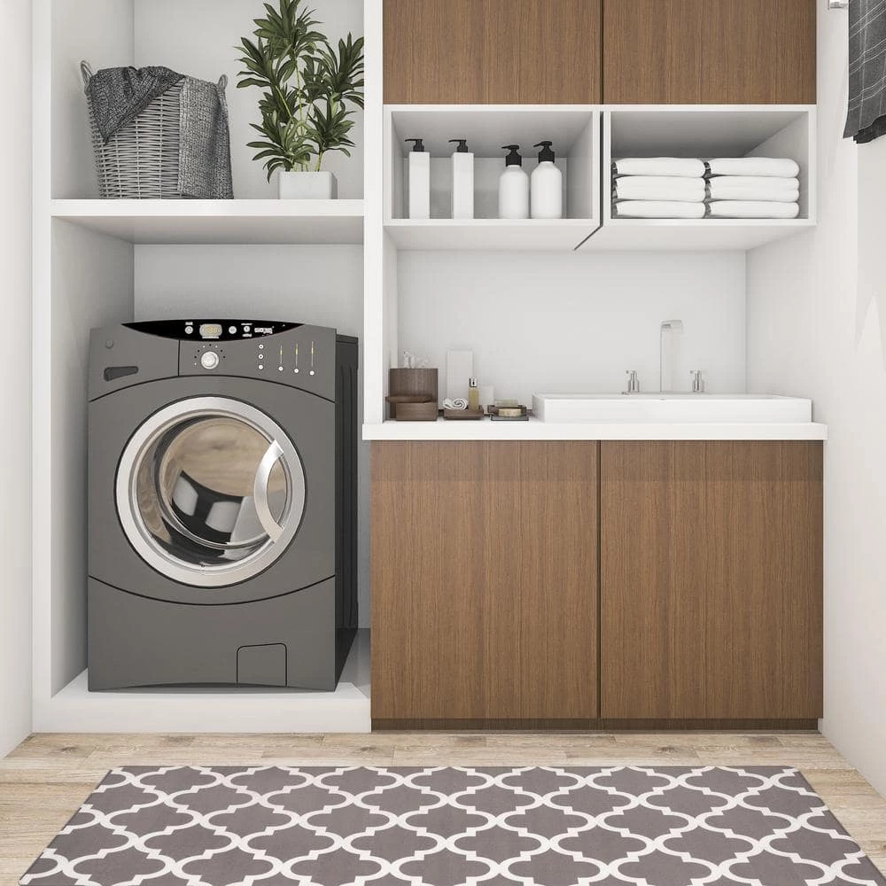 Moroccan 18 in. X 47 in. Gray Anti-Fatigue Mat by World Rug Gallery 5 Moroccan 18 in. X 47 in. Gray Anti-Fatigue Mat by World Rug Gallery - Image 5