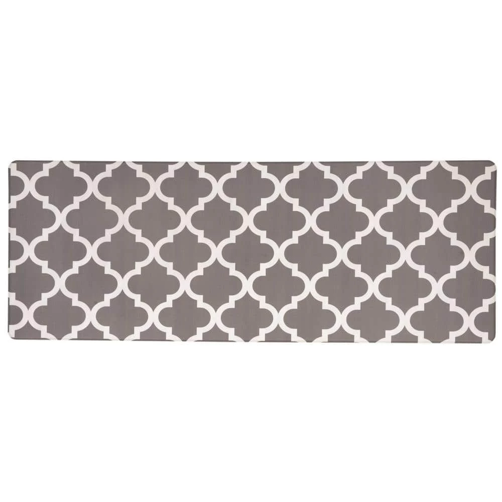 Moroccan 18 in. X 47 in. Gray Anti-Fatigue Mat by World Rug Gallery 1 Moroccan 18 in. X 47 in. Gray Anti-Fatigue Mat by World Rug Gallery