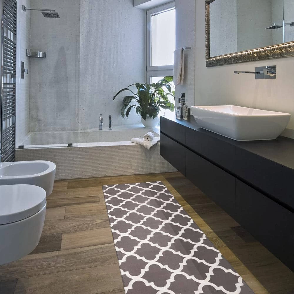 Moroccan 18 in. X 47 in. Gray Anti-Fatigue Mat by World Rug Gallery 4 Moroccan 18 in. X 47 in. Gray Anti-Fatigue Mat by World Rug Gallery - Image 4