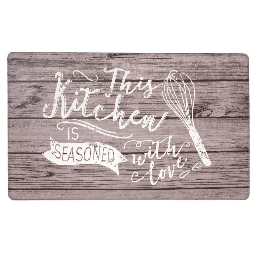 Kitchen Whisk 18 in. X 30 in. Gray Anti-Fatigue Mat by World Rug Gallery 1 Kitchen Whisk 18 in. X 30 in. Gray Anti-Fatigue Mat by World Rug Gallery