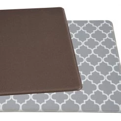 Gray 18 in. x 47 in. Modern Trellis Pattern Anti Fatigue Standing Mat by World Rug Gallery -Shaw stor online gray world rug gallery kitchen mats 880gray18x47 66 1000
