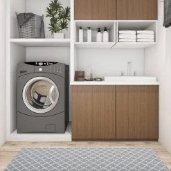 Gray 18 in. x 47 in. Modern Trellis Pattern Anti Fatigue Standing Mat by World Rug Gallery -Shaw stor online gray world rug gallery kitchen mats 880gray18x47 c3 1000