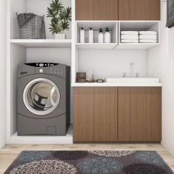 Gray 18 in. x 47 in. Contemporary Modern Floral Anti Fatigue Standing Mat by World Rug Gallery -Shaw stor online gray world rug gallery kitchen mats 993gray18x47 c3 1000