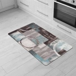 Gray 18 in. x 30 in. Contemporary Abstract Circles Anti Fatigue Standing Mat by World Rug Gallery -Shaw stor online gray world rug gallery kitchen mats 994gray18x30 31 1000