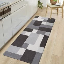 Gray 18 in. x 47 in. Modern Boxes Design Anti Fatigue Standing Mat by World Rug Gallery -Shaw stor online gray world rug gallery kitchen mats 998gray18x47 31 1000