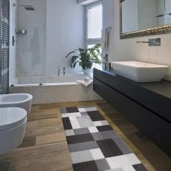 Gray 18 in. x 47 in. Modern Boxes Design Anti Fatigue Standing Mat by World Rug Gallery -Shaw stor online gray world rug gallery kitchen mats 998gray18x47 4f 1000