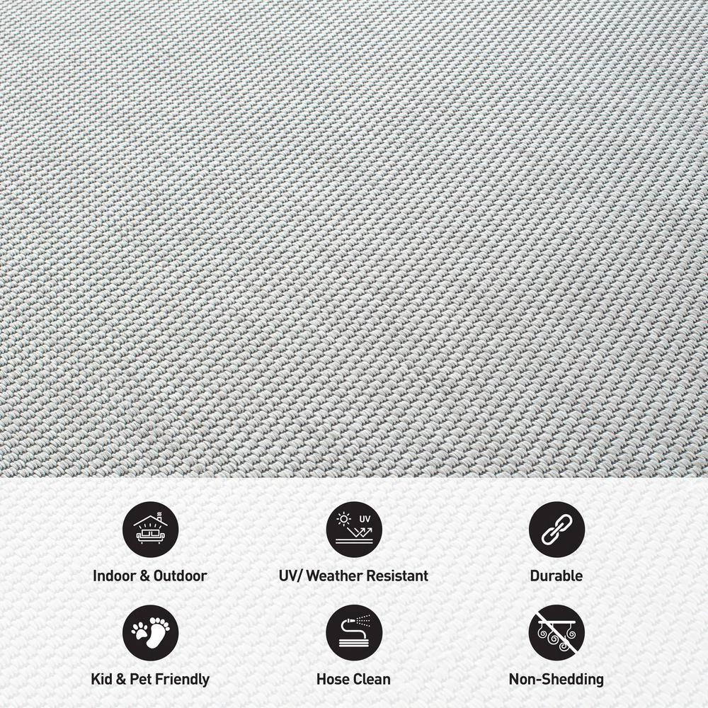 Gray 7 ft. 10 in. x 10 ft. Solid Flatweave Indoor/Outdoor Area Rug by World Rug Gallery 6 Gray 7 ft. 10 in. x 10 ft. Solid Flatweave Indoor/Outdoor Area Rug by World Rug Gallery - Image 6