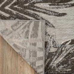 Gray 7 ft. 10 in. x 10 ft. Floral Leaves Indoor/Outdoor Area Rug by World Rug Gallery -Shaw stor online gray world rug gallery outdoor rugs 8012gray8x10 66 1000