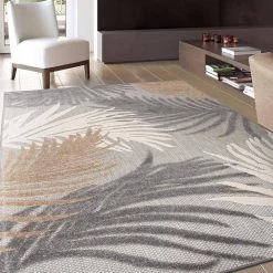 Gray 5 ft. x 7 ft. Contemporary Tropical Large Floral Indoor/Outdoor Area Rug by World Rug Gallery -Shaw stor online gray world rug gallery outdoor rugs 8013gray5x7 4f 1000