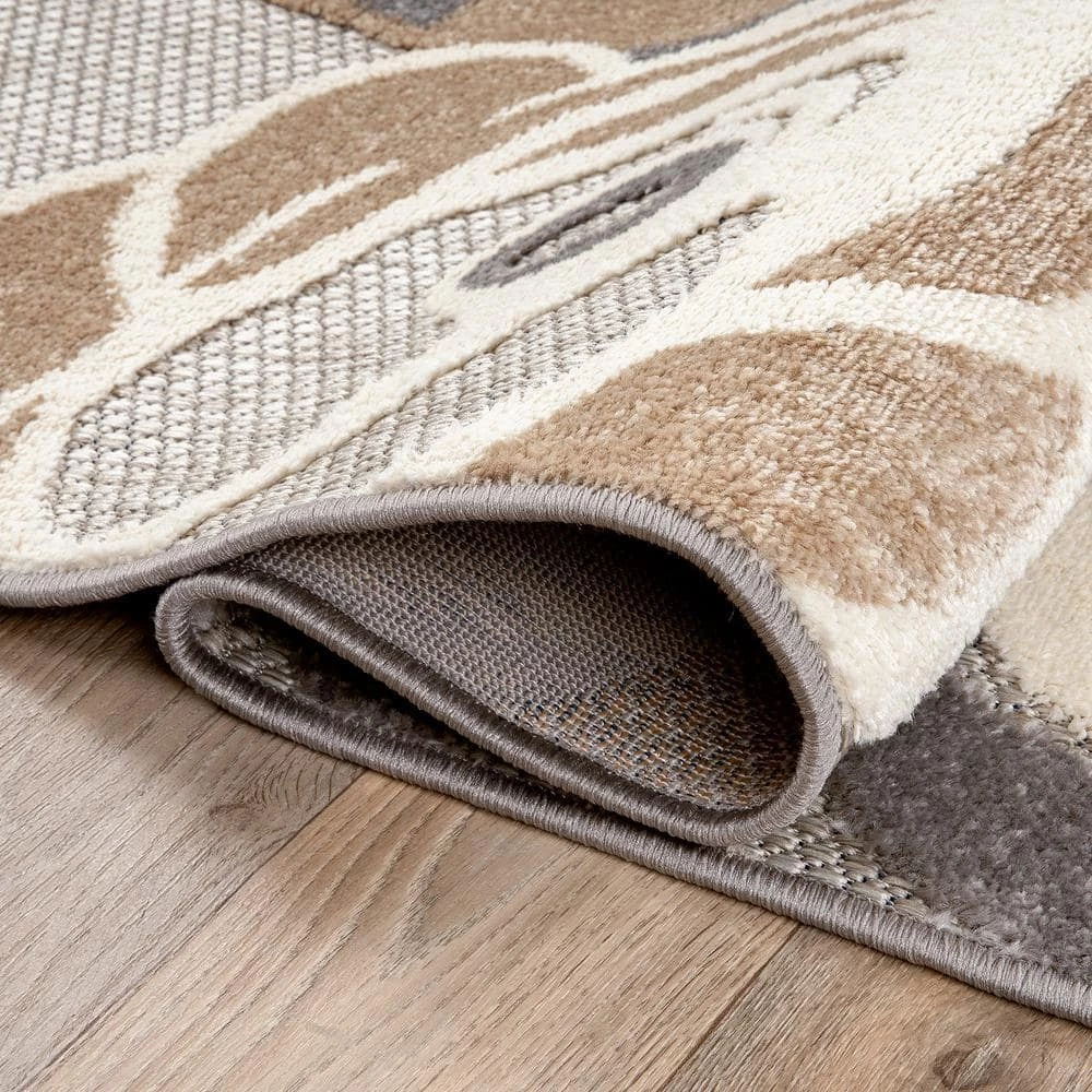 Modern Gray 7 ft. 10 in. x 10 ft. Large Floral Flowers Indoor/Outdoor Area Rug by World Rug Gallery 7 Modern Gray 7 ft. 10 in. x 10 ft. Large Floral Flowers Indoor/Outdoor Area Rug by World Rug Gallery - Image 7