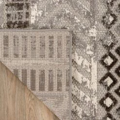 Gray 7 ft. 10 in. x 10 ft. Distressed Geometric Indoor/Outdoor Area Rug by World Rug Gallery -Shaw stor online gray world rug gallery outdoor rugs 8019gray8x10 66 1000