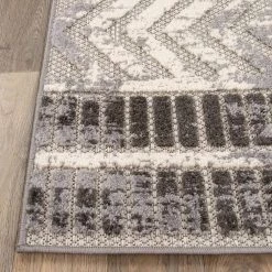 Gray 7 ft. 10 in. x 10 ft. Distressed Geometric Indoor/Outdoor Area Rug by World Rug Gallery -Shaw stor online gray world rug gallery outdoor rugs 8019gray8x10 fa 1000