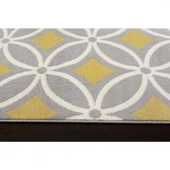 Contemporary Trellis Chain Gray/Yellow 5 ft. x 7 ft. Area Rug by World Rug Gallery -Shaw stor online gray yellow world rug gallery area rugs 9104 gray yellow 5 x 7 1d 1000