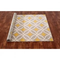 Contemporary Trellis Chain Gray/Yellow 5 ft. x 7 ft. Area Rug by World Rug Gallery -Shaw stor online gray yellow world rug gallery area rugs 9104 gray yellow 5 x 7 40 1000