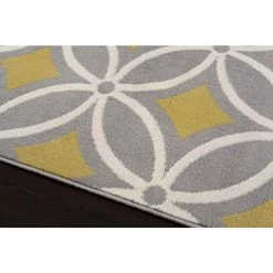 Contemporary Trellis Chain Gray/Yellow 5 ft. x 7 ft. Area Rug by World Rug Gallery -Shaw stor online gray yellow world rug gallery area rugs 9104 gray yellow 5 x 7 66 1000