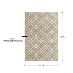 Contemporary Trellis Chain Gray/Yellow 5 ft. x 7 ft. Area Rug by World Rug Gallery -Shaw stor online gray yellow world rug gallery area rugs 9104 gray yellow 5 x 7 76 1000