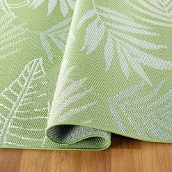 Green 5 ft. x 7 ft. Contemporary Floral Leaves Flatweave Waterproof Backyard Indoor/Outdoor Area Rug by World Rug Gallery -Shaw stor online green world rug gallery outdoor rugs 5002green5x7 1d 1000