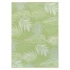 Green 5 ft. x 7 ft. Contemporary Floral Leaves Flatweave Waterproof Backyard Indoor/Outdoor Area Rug by World Rug Gallery
