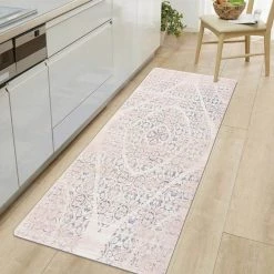 Distressed Boho Ivory 18 in. x 47 in. Anti-Fatigue Standing Mat by World Rug Gallery -Shaw stor online ivory world rug gallery kitchen mats 1006ivory18x47 31 1000