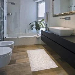 Bordered Bohemian Ivory 18 in. x 30 in. Anti-Fatigue Standing Mat by World Rug Gallery -Shaw stor online ivory world rug gallery kitchen mats 1011ivory18x30 1f 1000