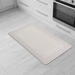Bordered Bohemian Ivory 18 in. x 30 in. Anti-Fatigue Standing Mat by World Rug Gallery -Shaw stor online ivory world rug gallery kitchen mats 1011ivory18x30 31 1000