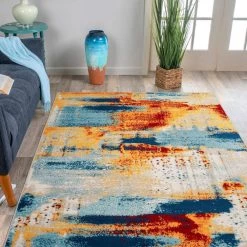Splash Contemporary Multi 5 ft. x 7 ft. Area Rug by World Rug Gallery -Shaw stor online multi world rug gallery area rugs 236multi5x7 31 1000