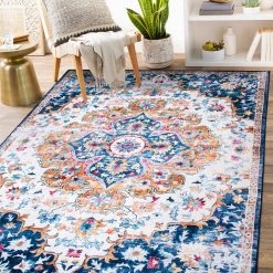 Multi 5 ft. x 7 ft. Bohemian Distressed Machine Washable Area Rug by World Rug Gallery 15 Multi 5 ft. x 7 ft. Bohemian Distressed Machine Washable Area Rug by World Rug Gallery -Shaw stor online multi world rug gallery area rugs 7021multi5x7 31 1000