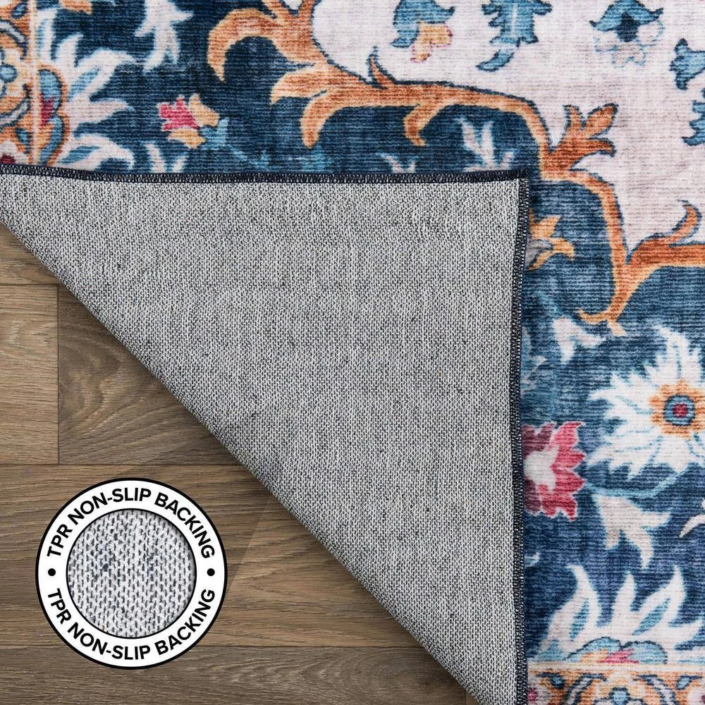 Multi 5 ft. x 7 ft. Bohemian Distressed Machine Washable Area Rug by World Rug Gallery 3 Multi 5 ft. x 7 ft. Bohemian Distressed Machine Washable Area Rug by World Rug Gallery - Image 3