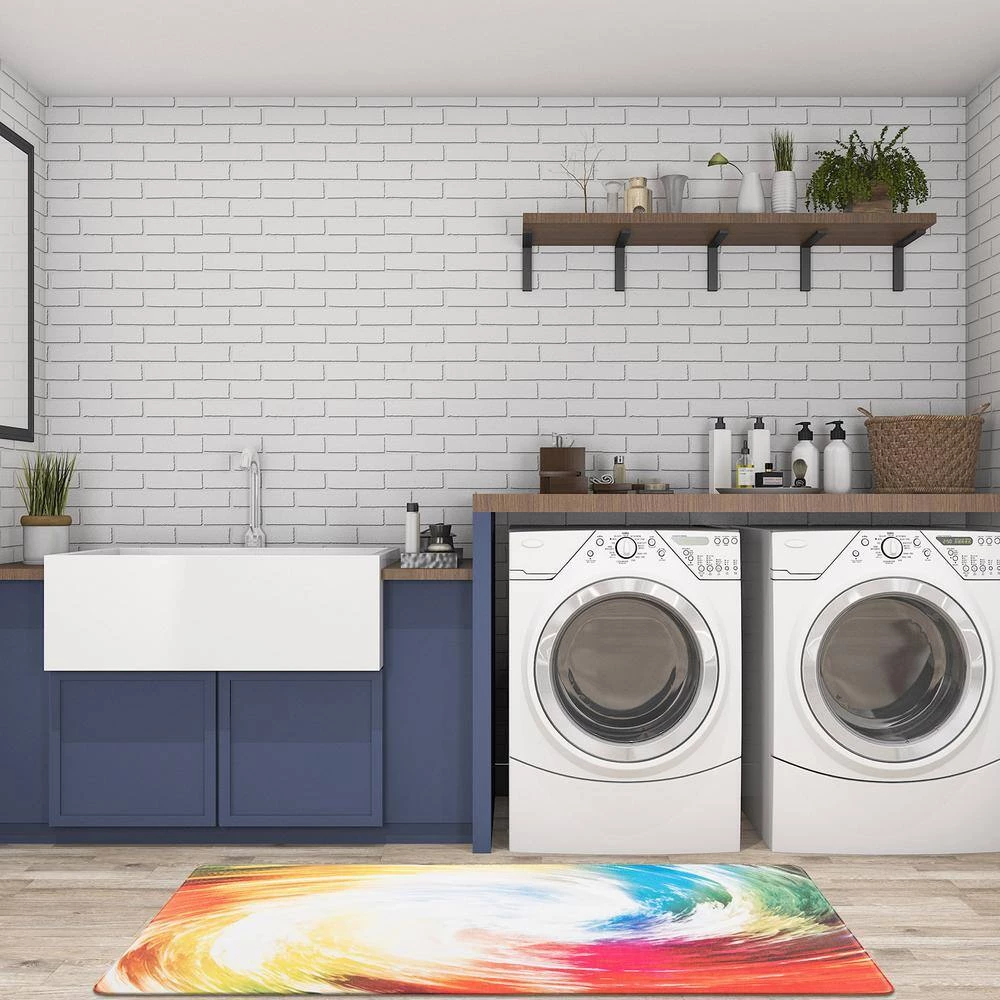 Contemporary Waves Multi 18 in. x 47 in. Anti-Fatigue Standing Mat by World Rug Gallery 4 Contemporary Waves Multi 18 in. x 47 in. Anti-Fatigue Standing Mat by World Rug Gallery - Image 4