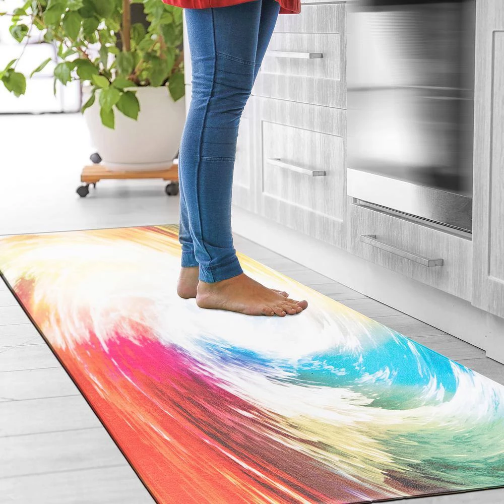 Contemporary Waves Multi 18 in. x 47 in. Anti-Fatigue Standing Mat by World Rug Gallery 3 Contemporary Waves Multi 18 in. x 47 in. Anti-Fatigue Standing Mat by World Rug Gallery - Image 3