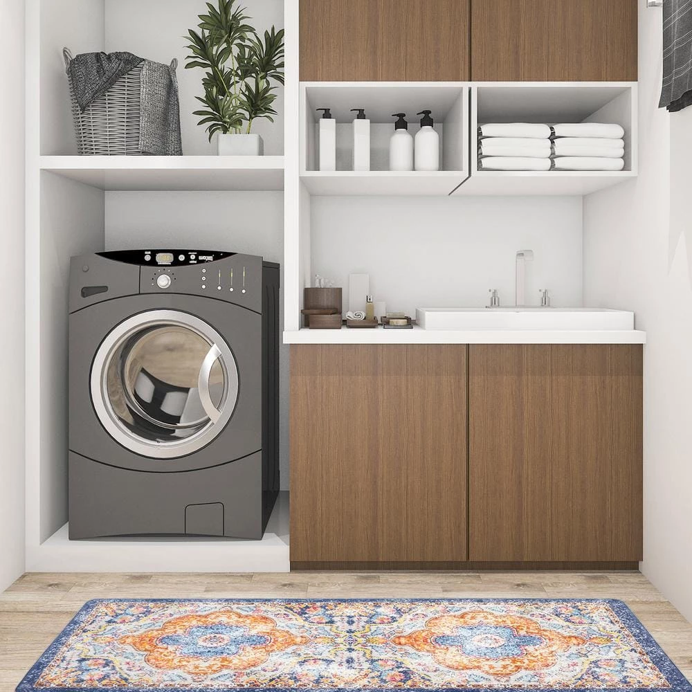 Multi Distressed Bohemian Vintage 18 in. x 47 in. Anti Fatigue Standing Mat by World Rug Gallery 4 Multi Distressed Bohemian Vintage 18 in. x 47 in. Anti Fatigue Standing Mat by World Rug Gallery - Image 4