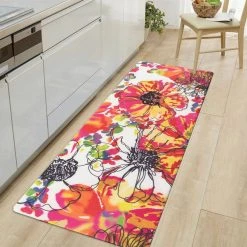 Multi 18 in. x 47 in. Modern Bright Flowers Anti Fatigue Standing Mat by World Rug Gallery -Shaw stor online multi world rug gallery kitchen mats 996multi18x47 31 1000