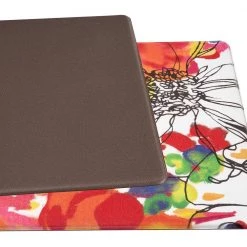 Multi 18 in. x 47 in. Modern Bright Flowers Anti Fatigue Standing Mat by World Rug Gallery -Shaw stor online multi world rug gallery kitchen mats 996multi18x47 66 1000