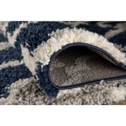 Moroccan Trellis Cozy Shag Navy 7 ft. 10 in. x 10 ft. Indoor Area Rug by World Rug Gallery -Shaw stor online navy world rug gallery area rugs 2525navy8x10 4f 1000