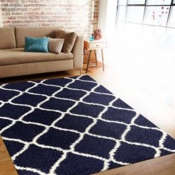 Moroccan Modern Geometric Shag Navy 7 ft. 10 in. x 10 ft. Indoor Area Rug by World Rug Gallery 9 Moroccan Modern Geometric Shag Navy 7 ft. 10 in. x 10 ft. Indoor Area Rug by World Rug Gallery -Shaw stor online navy world rug gallery area rugs 3333navy8x10 31 1000
