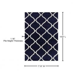 Moroccan Modern Geometric Shag Navy 7 ft. 10 in. x 10 ft. Indoor Area Rug by World Rug Gallery 8 Moroccan Modern Geometric Shag Navy 7 ft. 10 in. x 10 ft. Indoor Area Rug by World Rug Gallery -Shaw stor online navy world rug gallery area rugs 3333navy8x10 76 1000