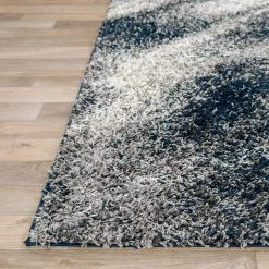 Navy 2 ft. x 7 ft. Modern Distressed Ombre Plush Shag Runner Rug by World Rug Gallery -Shaw stor online navy world rug gallery area rugs 477navy2x7 4f 1000