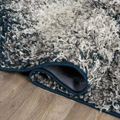 Navy 2 ft. x 7 ft. Modern Distressed Ombre Plush Shag Runner Rug by World Rug Gallery -Shaw stor online navy world rug gallery area rugs 477navy2x7 c3 1000