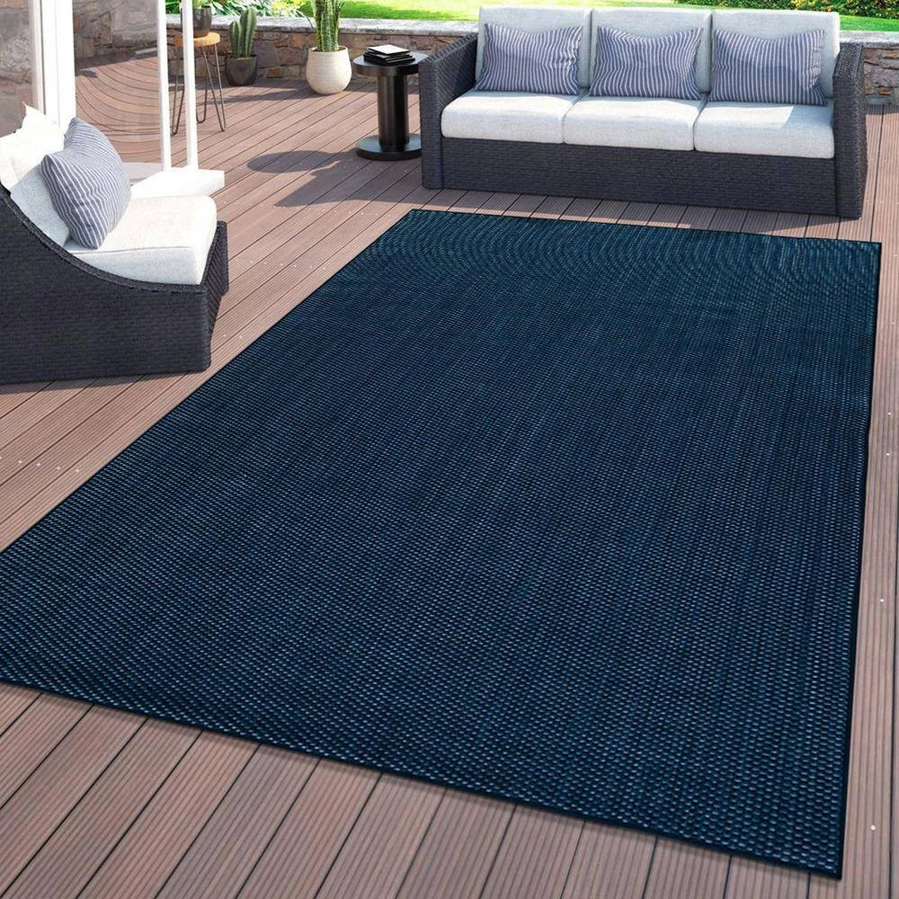 Navy 5 ft. x 7 ft. Solid Flatweave Waterproof Backyard Indoor/Outdoor Area Rug by World Rug Gallery 10 Navy 5 ft. x 7 ft. Solid Flatweave Waterproof Backyard Indoor/Outdoor Area Rug by World Rug Gallery - Image 10
