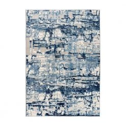 Navy 7 ft. 10 in. x 10 ft. Contemporary Distressed Abstract Indoor/Outdoor Area Rug by World Rug Gallery