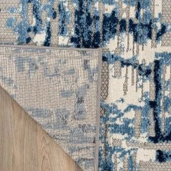 Navy 7 ft. 10 in. x 10 ft. Contemporary Distressed Abstract Indoor/Outdoor Area Rug by World Rug Gallery -Shaw stor online navy world rug gallery outdoor rugs 8027navy8x10 66 1000