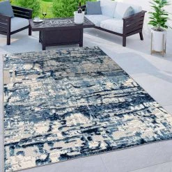 Navy 7 ft. 10 in. x 10 ft. Contemporary Distressed Abstract Indoor/Outdoor Area Rug by World Rug Gallery -Shaw stor online navy world rug gallery outdoor rugs 8027navy8x10 c3 1000