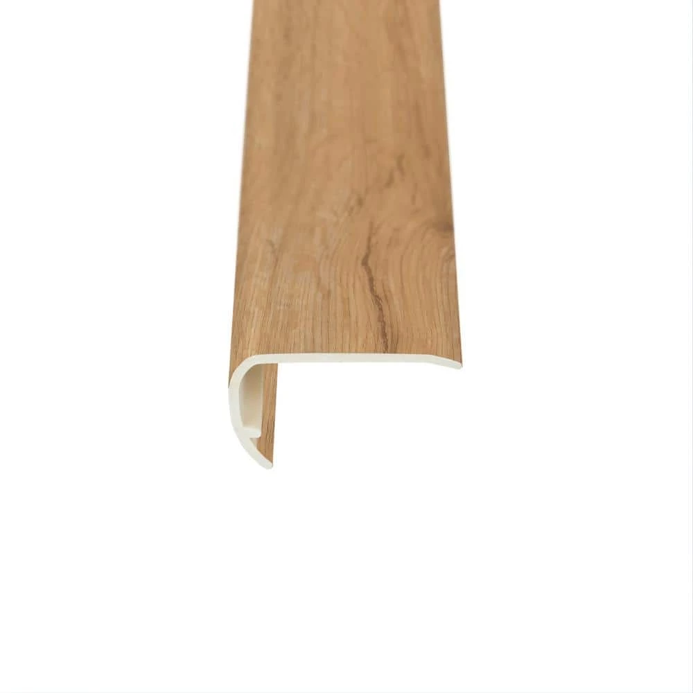 Wisteria Park Nougat 5/32 in. T x 2-1/8 in. W x 94 in. L Vinyl Stair Nose Molding by Shaw 2 Wisteria Park Nougat 5/32 in. T x 2-1/8 in. W x 94 in. L Vinyl Stair Nose Molding by Shaw - Image 2