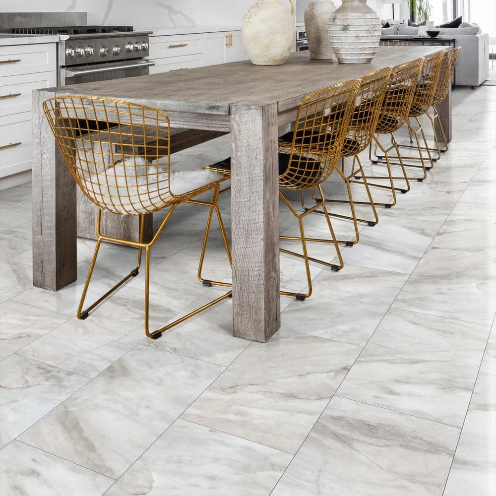 Vista 12 in. W x 24 in. L Plaster Click Lock Vinyl Tile Flooring (15.83 sq.ft./case) by Shaw 2 Vista 12 in. W x 24 in. L Plaster Click Lock Vinyl Tile Flooring (15.83 sq.ft./case) by Shaw - Image 2