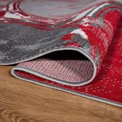 Red 5 ft. x 7 ft. Contemporary Modern Circles Area Rug by World Rug Gallery -Shaw stor online red world rug gallery area rugs 2064red5x7 44 1000